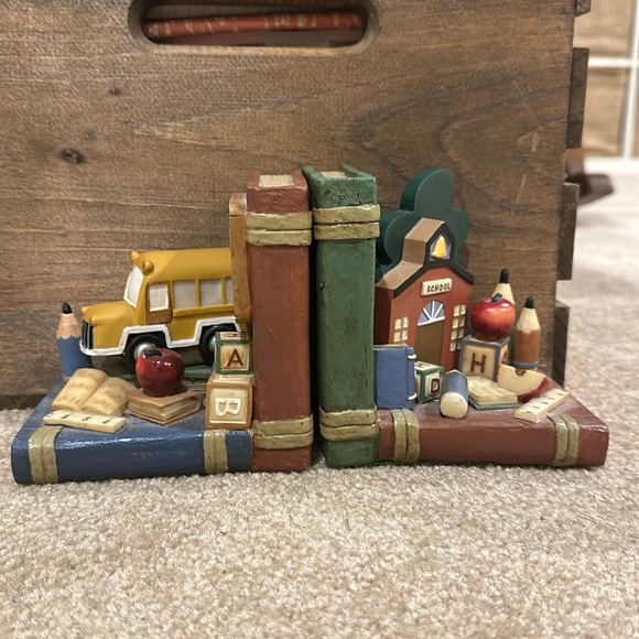 Vintage Bookends School Theme Bus teacher School Bus (set of 2) - Picture 1 of 8